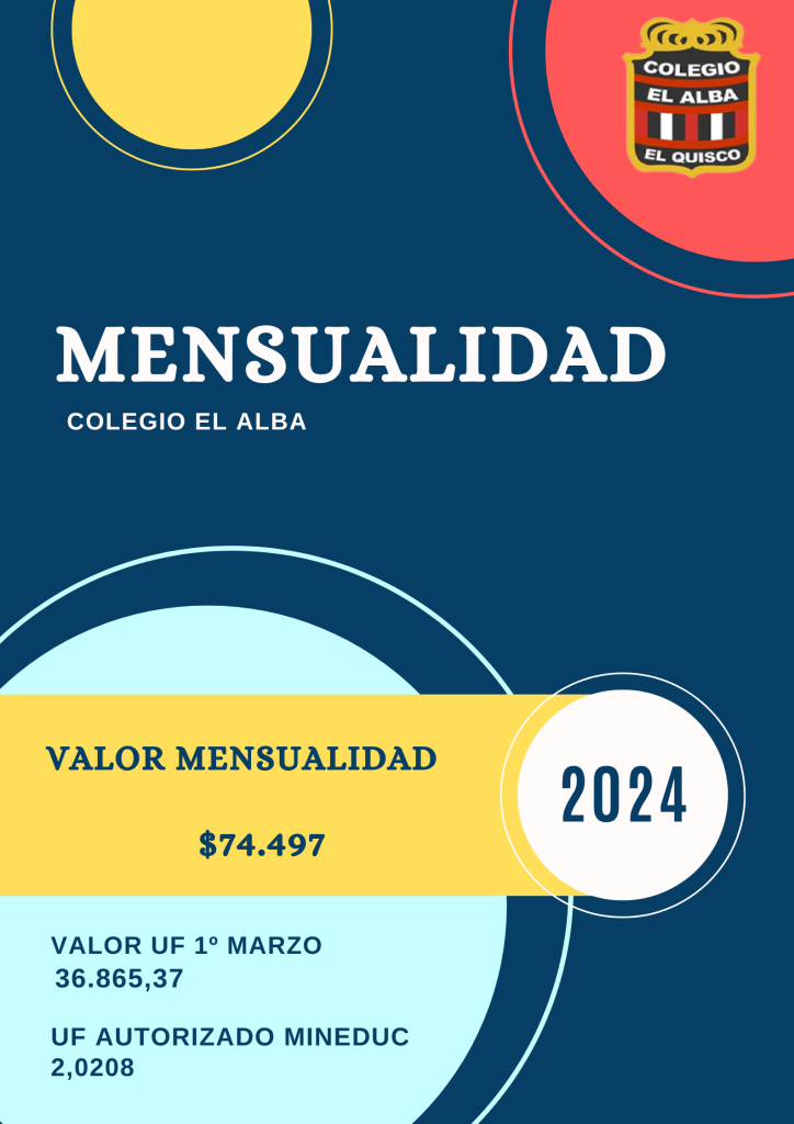Valor Mensualidad 2024 – Colegio El Alba