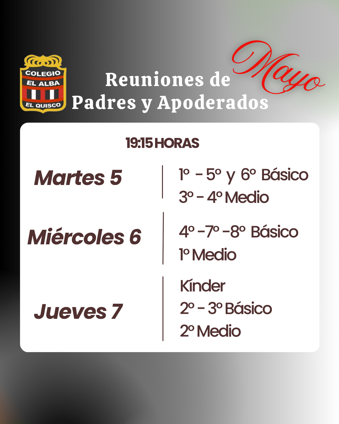 Reunión de Apoderados – Colegio El Alba